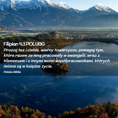 Picture 02 - Filipian 4:3 POLUBG - Proszę też i ciebie, wierny towarzyszu, pomagaj - Bible Verse Picture