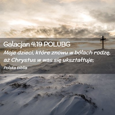 Picture 02 - Galacjan 4:19 POLUBG - Moje dzieci, które znowu w bólach rodzę, aż - Bible Verse Picture