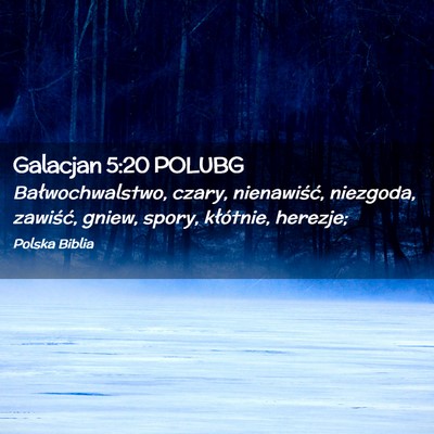 Picture 02 - Galacjan 5:20 POLUBG - Bałwochwalstwo, czary, nienawiść, niezgoda, - Bible Verse Picture