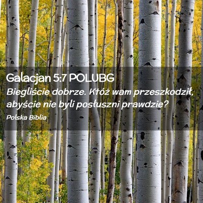Picture 02 - Galacjan 5:7 POLUBG - Biegliście dobrze. Któż wam przeszkodził, - Bible Verse Picture
