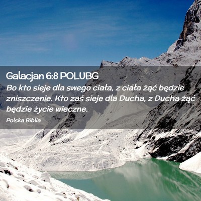 Picture 02 - Galacjan 6:8 POLUBG - Bo kto sieje dla swego ciała, z ciała żąć - Bible Verse Picture