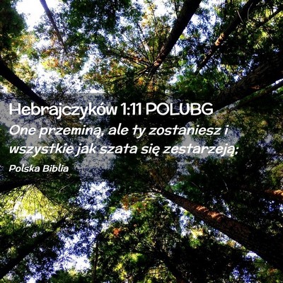 Picture 02 - Hebrajczyków 1:11 POLUBG - One przeminą, ale ty zostaniesz i wszystkie jak - Bible Verse Picture