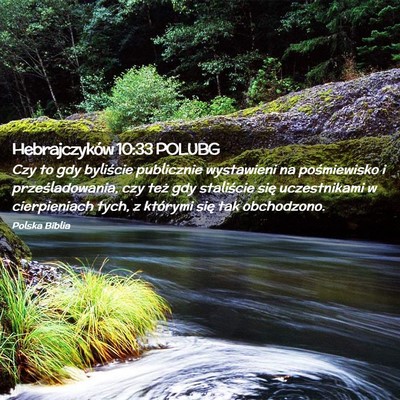 Picture 02 - Hebrajczyków 10:33 POLUBG - Czy to gdy byliście publicznie wystawieni na - Bible Verse Picture
