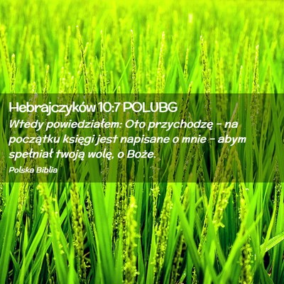 Picture 02 - Hebrajczyków 10:7 POLUBG - Wtedy powiedziałem: Oto przychodzę – na - Bible Verse Picture
