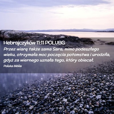 Picture 02 - Hebrajczyków 11:11 POLUBG - Przez wiarę także sama Sara, mimo podeszłego - Bible Verse Picture