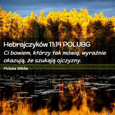 Picture 02 - Hebrajczyków 11:14 POLUBG - Ci bowiem, którzy tak mówią, wyraźnie - Bible Verse Picture