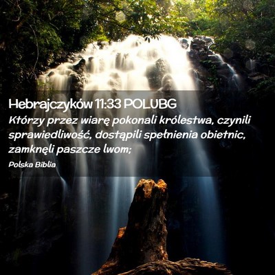 Picture 02 - Hebrajczyków 11:33 POLUBG - Którzy przez wiarę pokonali królestwa, czynili - Bible Verse Picture