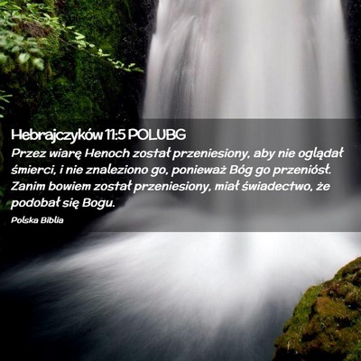 Picture 02 - Hebrajczyków 11:5 POLUBG - Przez wiarę Henoch został przeniesiony, aby nie - Bible Verse Picture
