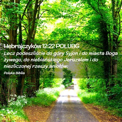 Picture 02 - Hebrajczyków 12:22 POLUBG - Lecz podeszliście do góry Syjon i do miasta - Bible Verse Picture