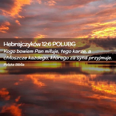Picture 02 - Hebrajczyków 12:6 POLUBG - Kogo bowiem Pan miłuje, tego karze, a chłoszcze - Bible Verse Picture
