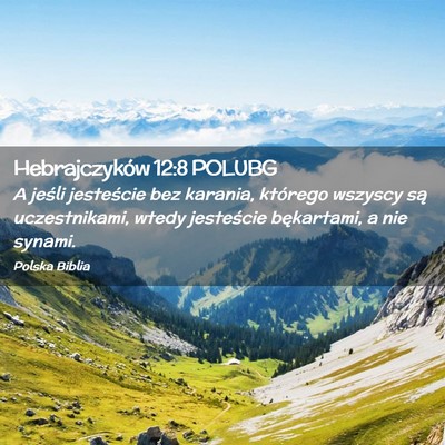 Picture 02 - Hebrajczyków 12:8 POLUBG - A jeśli jesteście bez karania, którego wszyscy - Bible Verse Picture
