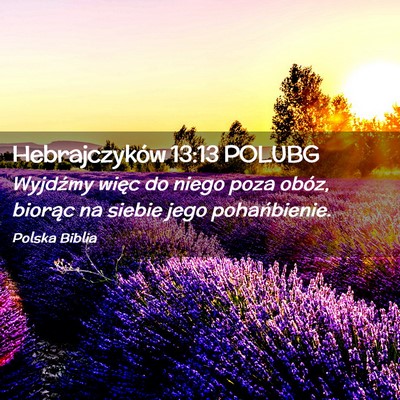 Picture 02 - Hebrajczyków 13:13 POLUBG - Wyjdźmy więc do niego poza obóz, biorąc na - Bible Verse Picture