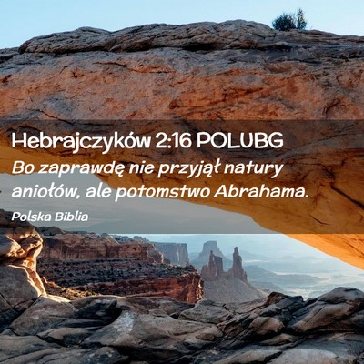 Picture 02 - Hebrajczyków 2:16 POLUBG - Bo zaprawdę nie przyjął natury aniołów, ale - Bible Verse Picture