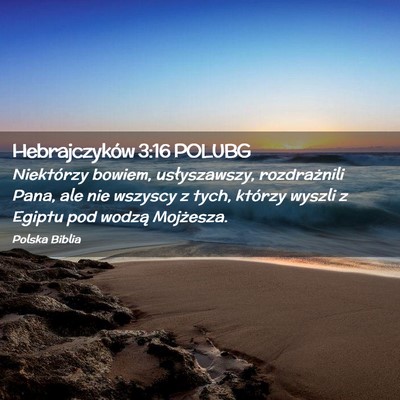Picture 02 - Hebrajczyków 3:16 POLUBG - Niektórzy bowiem, usłyszawszy, rozdrażnili - Bible Verse Picture