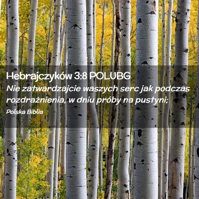 Picture 02 - Hebrajczyków 3:8 POLUBG - Nie zatwardzajcie waszych serc jak podczas - Bible Verse Picture