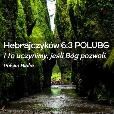Picture 02 - Hebrajczyków 6:3 POLUBG - I to uczynimy, jeśli Bóg - Bible Verse Picture