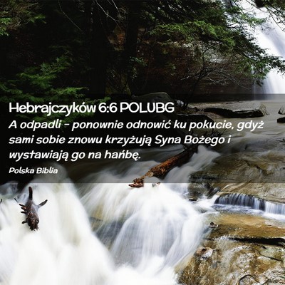 Picture 02 - Hebrajczyków 6:6 POLUBG - A odpadli – ponownie odnowić ku pokucie, gdyż - Bible Verse Picture