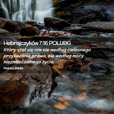 Picture 02 - Hebrajczyków 7:16 POLUBG - Który stał się nim nie według cielesnego - Bible Verse Picture