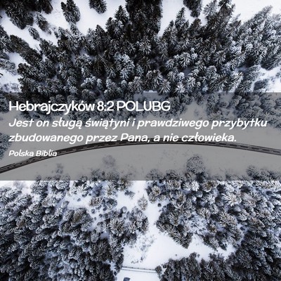 Picture 02 - Hebrajczyków 8:2 POLUBG - Jest on sługą świątyni i prawdziwego - Bible Verse Picture