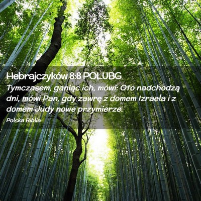 Picture 02 - Hebrajczyków 8:8 POLUBG - Tymczasem, ganiąc ich, mówi: Oto nadchodzą - Bible Verse Picture