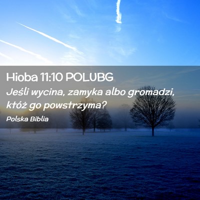 Picture 02 - Hioba 11:10 POLUBG - Jeśli wycina, zamyka albo gromadzi, któż go - Bible Verse Picture