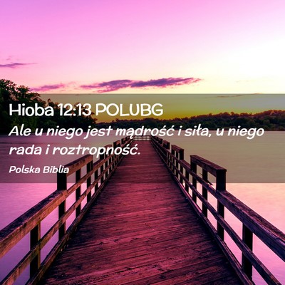 Picture 02 - Hioba 12:13 POLUBG - Ale u niego jest mądrość i siła, u niego rada - Bible Verse Picture