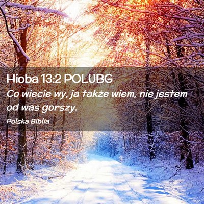 Picture 02 - Hioba 13:2 POLUBG - Co wiecie wy, ja także wiem, nie jestem od was - Bible Verse Picture