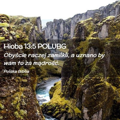 Picture 02 - Hioba 13:5 POLUBG - Obyście raczej zamilkli, a uznano by wam to za - Bible Verse Picture