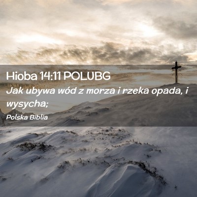 Picture 02 - Hioba 14:11 POLUBG - Jak ubywa wód z morza i rzeka opada, i - Bible Verse Picture