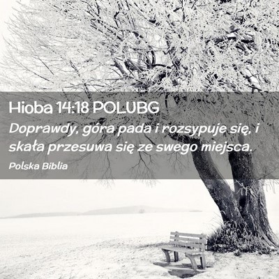 Picture 02 - Hioba 14:18 POLUBG - Doprawdy, góra pada i rozsypuje się, i skała - Bible Verse Picture