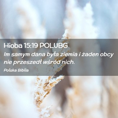 Picture 02 - Hioba 15:19 POLUBG - Im samym dana była ziemia i żaden obcy nie - Bible Verse Picture