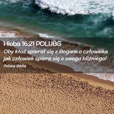 Picture 02 - Hioba 16:21 POLUBG - Oby ktoś spierał się z Bogiem o człowieka jak - Bible Verse Picture