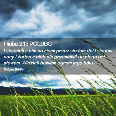 Picture 02 - Hioba 2:13 POLUBG - I siedzieli z nim na ziemi przez siedem dni i - Bible Verse Picture