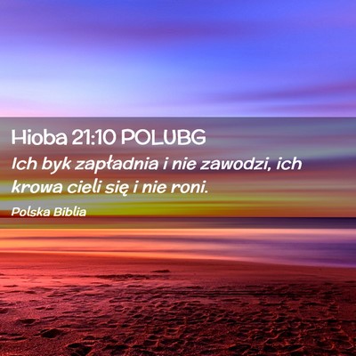 Picture 02 - Hioba 21:10 POLUBG - Ich byk zapładnia i nie zawodzi, ich krowa cieli - Bible Verse Picture
