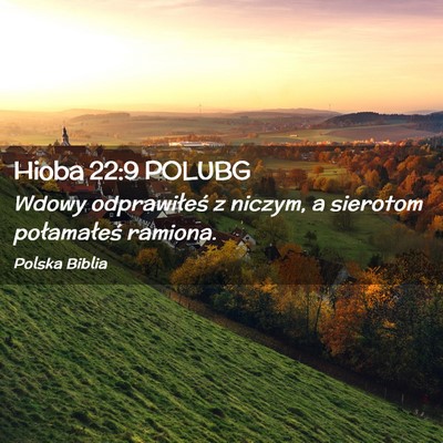 Picture 02 - Hioba 22:9 POLUBG - Wdowy odprawiłeś z niczym, a sierotom - Bible Verse Picture