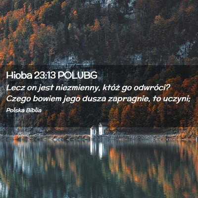 Picture 02 - Hioba 23:13 POLUBG - Lecz on jest niezmienny, któż go odwróci? - Bible Verse Picture