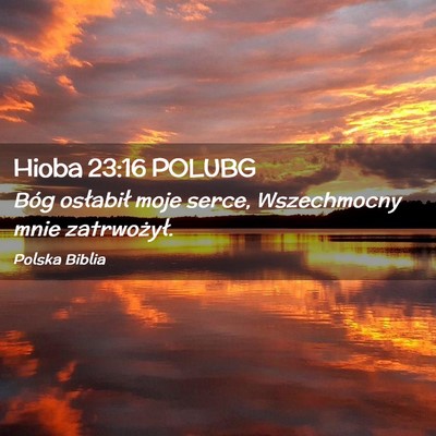 Picture 02 - Hioba 23:16 POLUBG - Bóg osłabił moje serce, Wszechmocny mnie - Bible Verse Picture