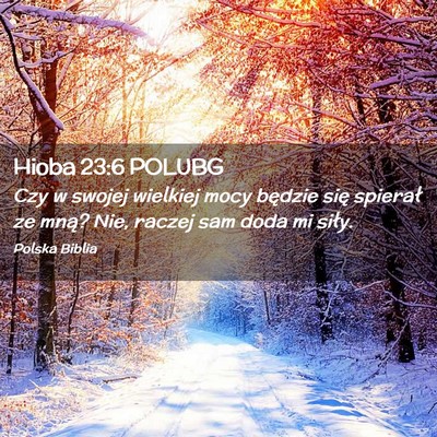 Picture 02 - Hioba 23:6 POLUBG - Czy w swojej wielkiej mocy będzie się spierał - Bible Verse Picture