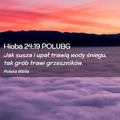 Picture 02 - Hioba 24:19 POLUBG - Jak susza i upał trawią wody śniegu, tak grób - Bible Verse Picture