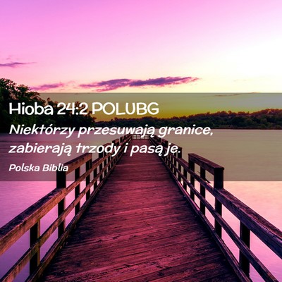 Picture 02 - Hioba 24:2 POLUBG - Niektórzy przesuwają granice, zabierają trzody - Bible Verse Picture