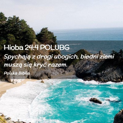 Picture 02 - Hioba 24:4 POLUBG - Spychają z drogi ubogich, biedni ziemi muszą - Bible Verse Picture