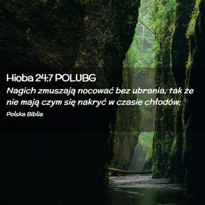Picture 02 - Hioba 24:7 POLUBG - Nagich zmuszają nocować bez ubrania, tak że - Bible Verse Picture