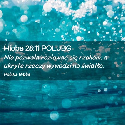 Picture 02 - Hioba 28:11 POLUBG - Nie pozwala rozlewać się rzekom, a ukryte - Bible Verse Picture