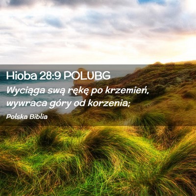 Picture 02 - Hioba 28:9 POLUBG - Wyciąga swą rękę po krzemień, wywraca góry - Bible Verse Picture