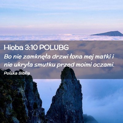 Picture 02 - Hioba 3:10 POLUBG - Bo nie zamknęła drzwi łona mej matki i nie - Bible Verse Picture