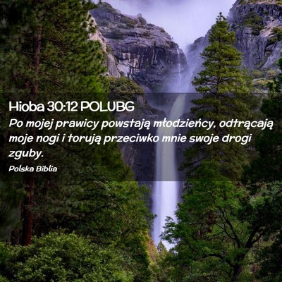 Picture 02 - Hioba 30:12 POLUBG - Po mojej prawicy powstają młodzieńcy, - Bible Verse Picture