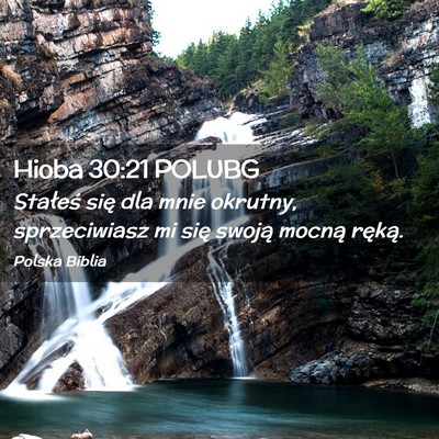 Picture 02 - Hioba 30:21 POLUBG - Stałeś się dla mnie okrutny, sprzeciwiasz mi - Bible Verse Picture