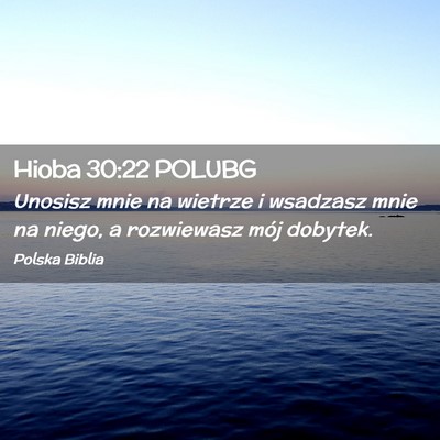 Picture 02 - Hioba 30:22 POLUBG - Unosisz mnie na wietrze i wsadzasz mnie na niego, - Bible Verse Picture