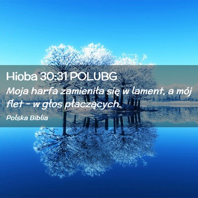 Picture 02 - Hioba 30:31 POLUBG - Moja harfa zamieniła się w lament, a mój flet - Bible Verse Picture