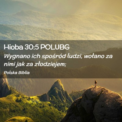 Picture 02 - Hioba 30:5 POLUBG - Wygnano ich spośród ludzi, wołano za nimi jak - Bible Verse Picture